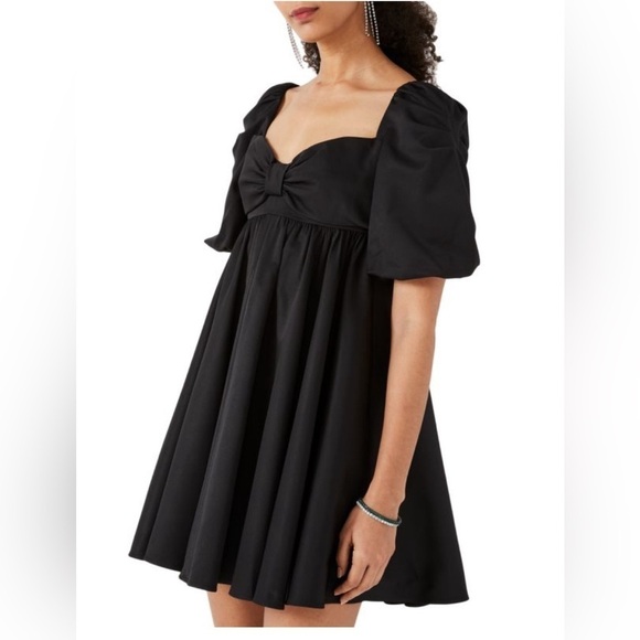 🆕 KATE SPADE NEW YORK
Beau Twill Mini Babydoll Grunge Goth dress Black Size 4 - Picture 1 of 9